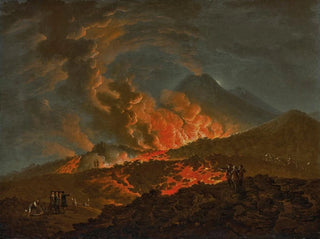 Pietro Fabris - Vesuvius erupting at night.webp