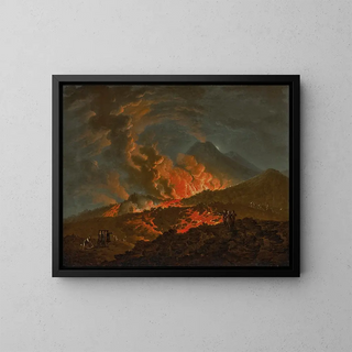 Pietro Fabris - Vesuvius erupting at night.webp