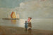 op het strand - Pietro Fragiacomo — weergave van het kunstwerk