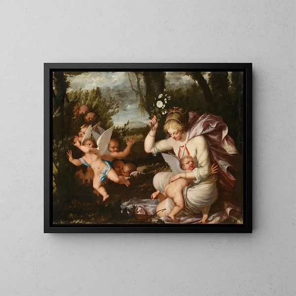 The punishment of Cupid - Pietro Liberi — framed artwork on a wall