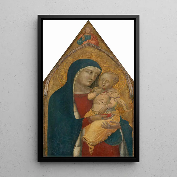 Maagd met Kind met zegenende Christus - Pietro Lorenzetti — ingelijst kunstwerk aan de muur