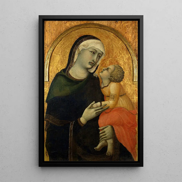 Maagd met Kind - Pietro Lorenzetti — ingelijst kunstwerk aan de muur