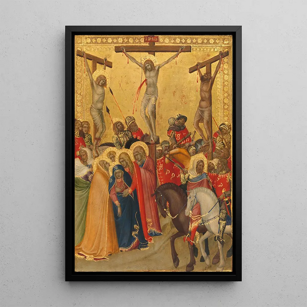 La Crucifixion - Pietro Lorenzetti — ingelijst kunstwerk aan de muur