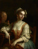 Vrouw met waaier en Vrouw met roos - Pietro Rotari — weergave van het kunstwerk