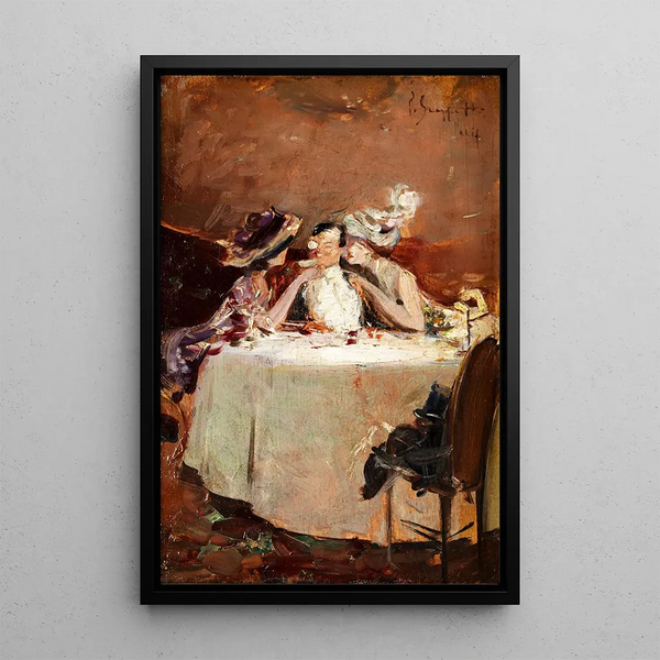 At the café - Pietro Scoppetta — framed artwork on a wall