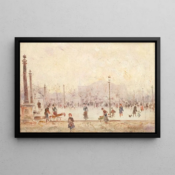 Street scene - Pietro Scoppetta — framed artwork on a wall