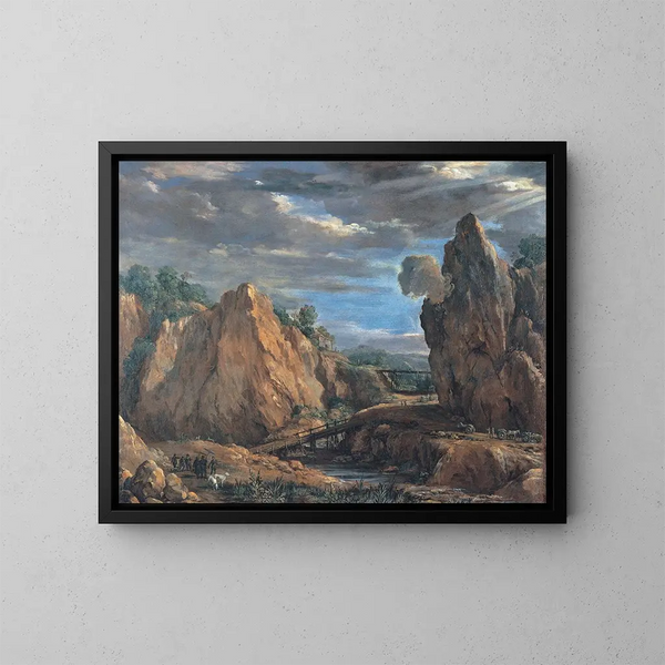 the Tolfa alum mines - Pietro da Cortona — framed artwork on a wall