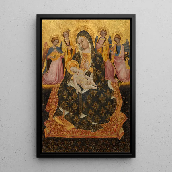 Maagd met Kind met engelen - Pietro di Domenico da Montepulciano — ingelijst kunstwerk aan de muur