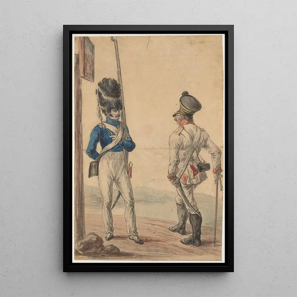 At the border crossing - Piotr Michałowski — framed artwork on a wall