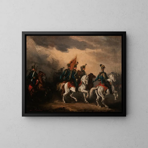 Hussards bleus - Piotr Michałowski — framed artwork on a wall