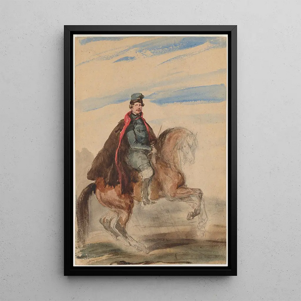 Horse Portrait Painting of Leon Sapieha - Piotr Michałowski — framed artwork on a wall