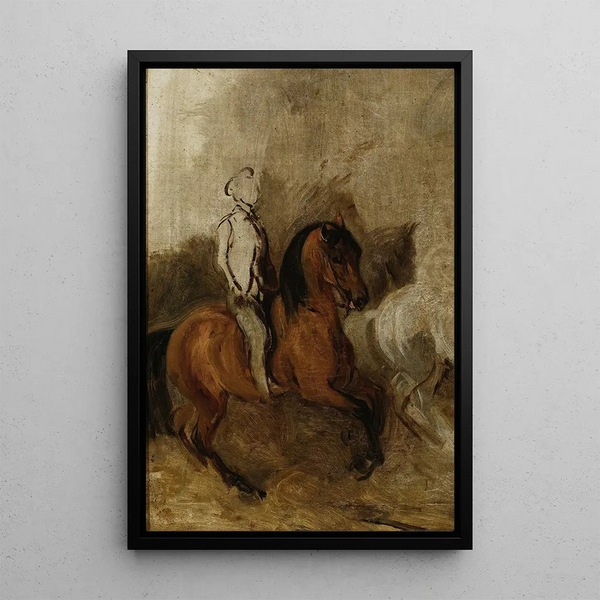 Sketch of a Rider - Piotr Michałowski — framed artwork on a wall