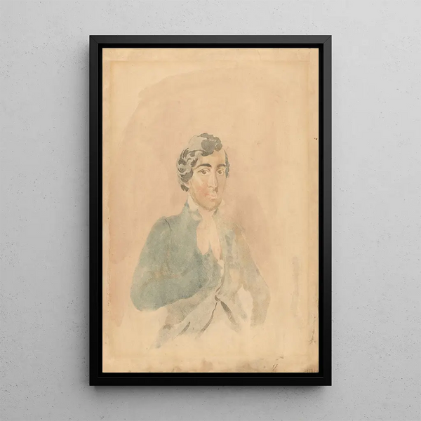 Portrait of a Man - Piotr Michałowski — framed artwork on a wall