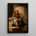 Study of an Old Man Sitting on the Stairs - Piotr Michałowski — framed artwork on a wall