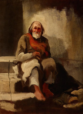 Piotr Michaowski - Study of an Old Man Sitting on the Stairs.webp
