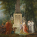 Poëten drinkend aan de bron van Castalië de water van de waarheid - Heinrich Friedrich Füger — gepresenteerd in een interieur