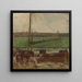 Polder with a freight barge moored near Amsterdam II - Piet Mondrian — framed artwork on a wall