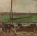 Polder with a freight barge moored near Amsterdam II - Piet Mondrian — artwork view