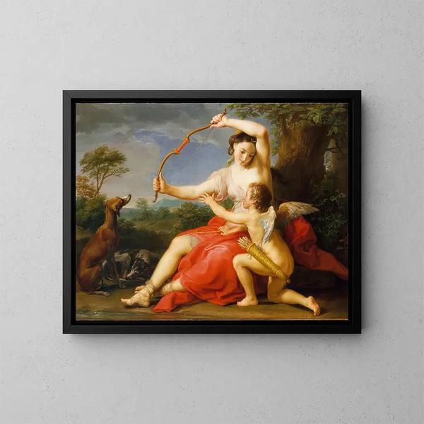Diane en Cupido - Pompeo Batoni — ingelijst kunstwerk aan de muur