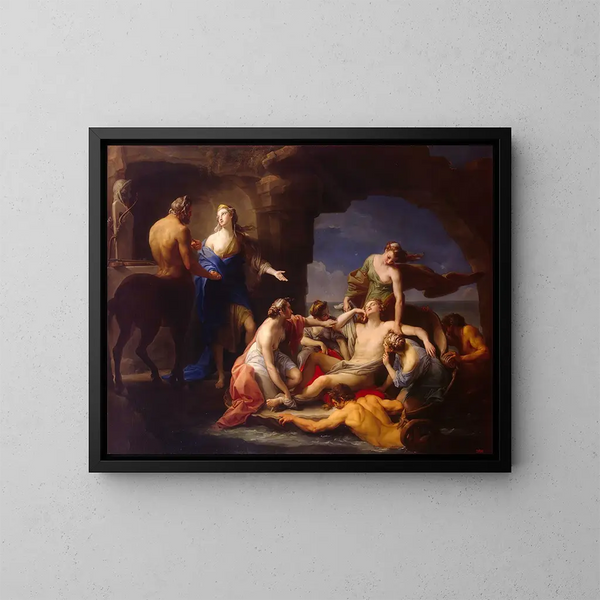Thétis ontneemt Achille aan centaur Chiron - Pompeo Batoni — ingelijst kunstwerk aan de muur