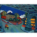 Reproductie van het schilderij Pont ferroviaire sur la rue Löbtauer à Dresde - Ernst Ludwig Kirchner