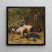 van Berkshire varkens en kippen in een binnenplaats met hooi - John Frederick Herring Snr — ingelijst kunstwerk aan de muur