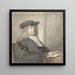 portret van een man met een hoed en een grijze pruik, naar rechts gekeerd, mogelijk tussen 1720 en 1792 - Aert Schouman — ingelijst kunstwerk aan de muur