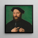 Portrait of a bearded man - Joos Van Cleve — framed artwork on a wall