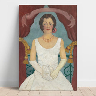 Portrait d'une dame en blanc - Frida Kahlo | Reproduction Tableau Décoration murale affiche copie