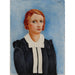 Reproductie van het schilderij portret van een vrouw op blauwe achtergrond - Moïse Kisling
