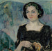 Portret van mevrouw Bertha Stenman - Jalmari Ruokokoski — gepresenteerd in een interieur