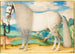Grijze getufte paardentam in een landschap - School van Praag — weergave van het kunstwerk