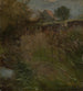 van Prairie op de achtergrond met een boerenschuur - Hans Thoma — weergave van het kunstwerk
