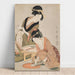 Reproductie van het schilderij Bereiding van rauwe vis - Kitagawa Utamaro