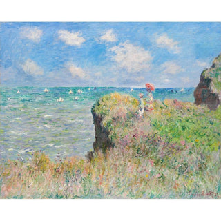 Promenade sur la falaise, Pourville de Claude Monet | Reproduction Tableau Décoration murale affiche copie