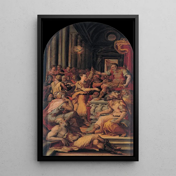 La dispute de Sainte Catherine - Prospero Fontana — ingelijst kunstwerk aan de muur