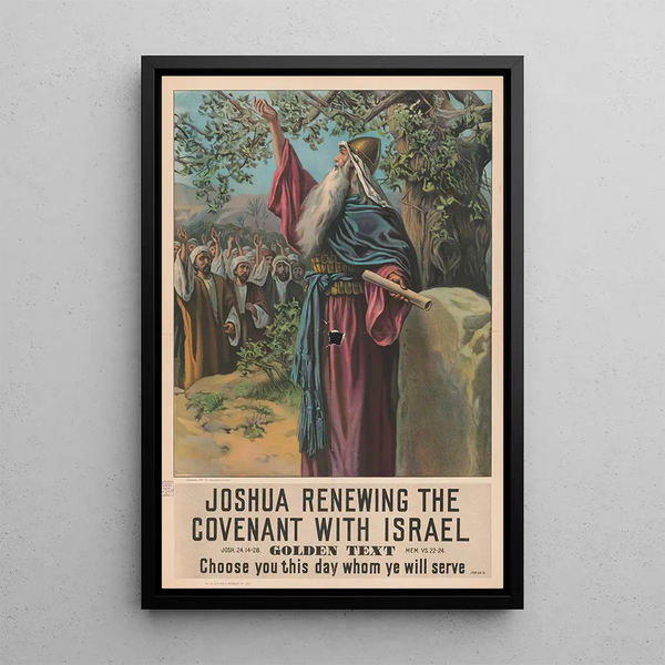 Josué vernieuwt het verbond met Israël - Providence Lith Co — ingelijst kunstwerk aan de muur