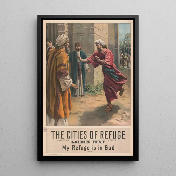 Les villes de refuge - Providence Lith Co — ingelijst kunstwerk aan de muur