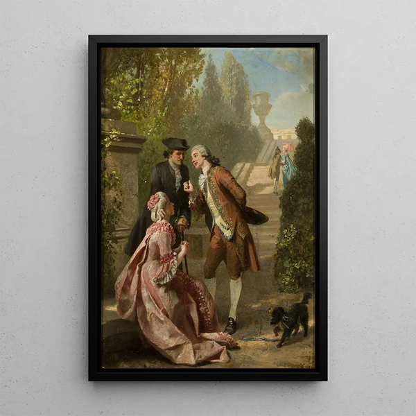 scène in een park - Prudent-Louis Leray — ingelijst kunstwerk aan de muur