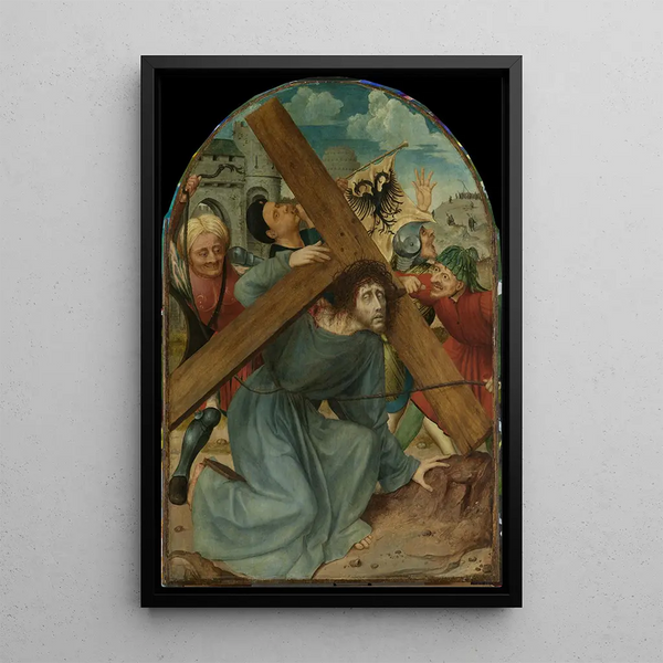 Christ Carrying the Cross - Quentin Massys — framed artwork on a wall