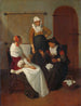 Een vertrouwelijk gesprek - Quirijn van Brekelenkam — weergave van het kunstwerk