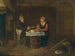 van een bescheiden interieur met een ouder echtpaar zittend aan een tafel dat mosselen en brood eet - Quirijn van Brekelenkam — weergave van het kunstwerk