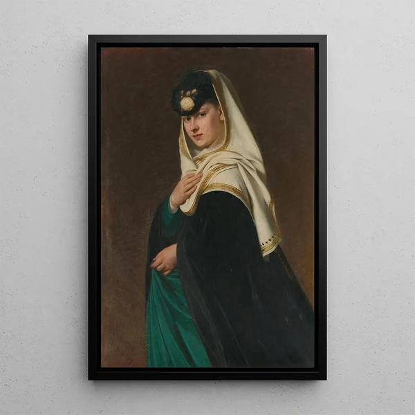 Portret van vrouw - R. Max Seemann — ingelijst kunstwerk aan de muur