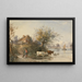 Een vrouw die vee bewaart bij een rivier - R. P. Noble — ingelijst kunstwerk aan de muur