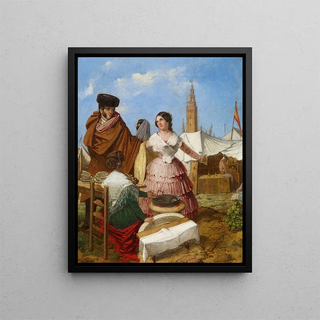 Rafael Benjumea - Courting at a RingShaped Pastry Stall at the Seville Fair.webp