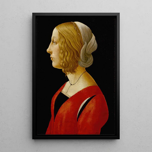 Portret van een jonge vrouw - Raffaellino del Garbo — ingelijst kunstwerk aan de muur