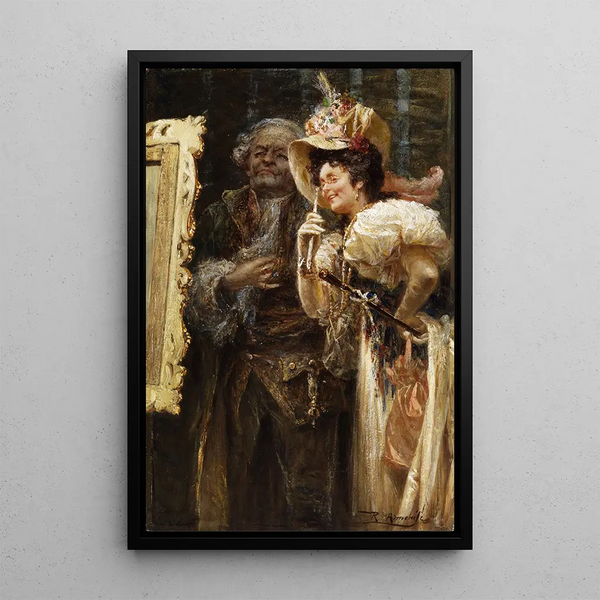 Peinture dans l'atelier de l'artiste - Raffaello Armenise — ingelijst kunstwerk aan de muur