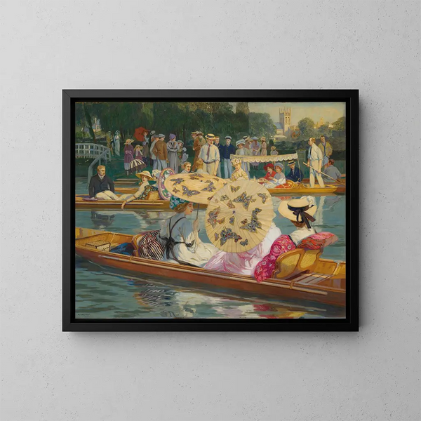 Vissers op de Theems - Raimund Germela — ingelijst kunstwerk aan de muur