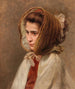 portret van een dame met een hoed zijaanzicht - Raimund Ritter von Wichera — weergave van het kunstwerk