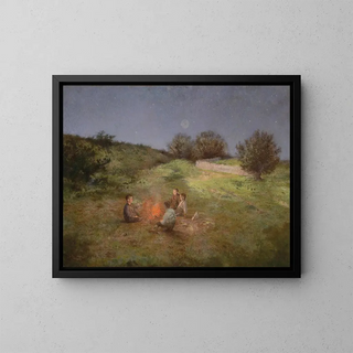 Raimund Ritter von Wichera - Kinder am Lagerfeuer.webp